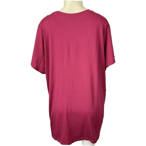 Britney Spears +6 Red Crew OOOPS I Did It Again Text Print Short Sleeve T-Shirt - Picture 4 of 6